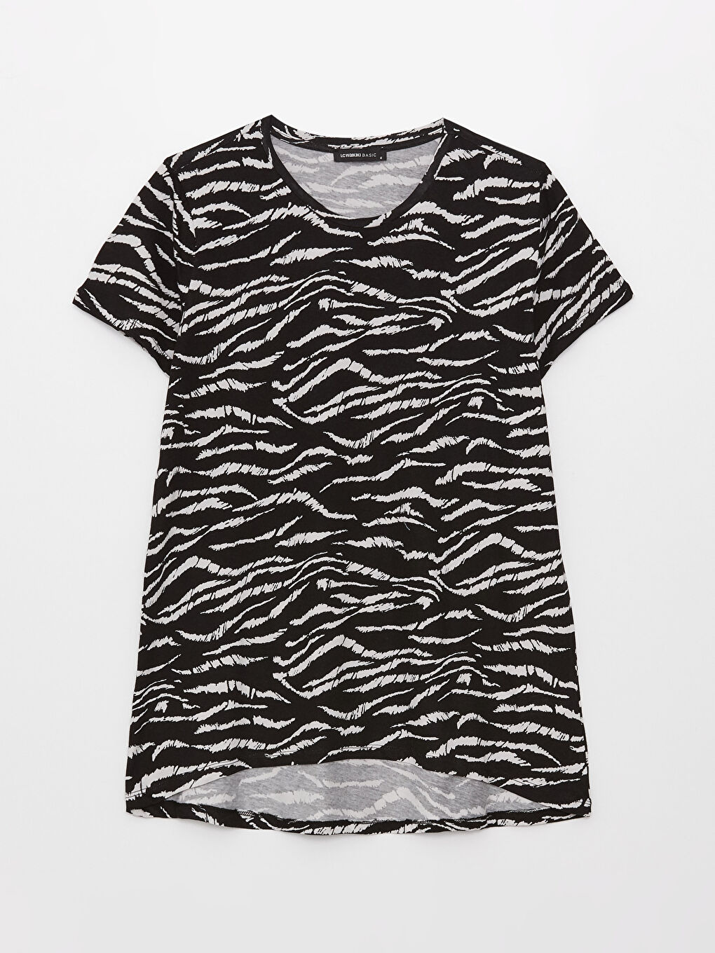 T-shirt à manches courtes à motifs avec col rond pour Femmes-5