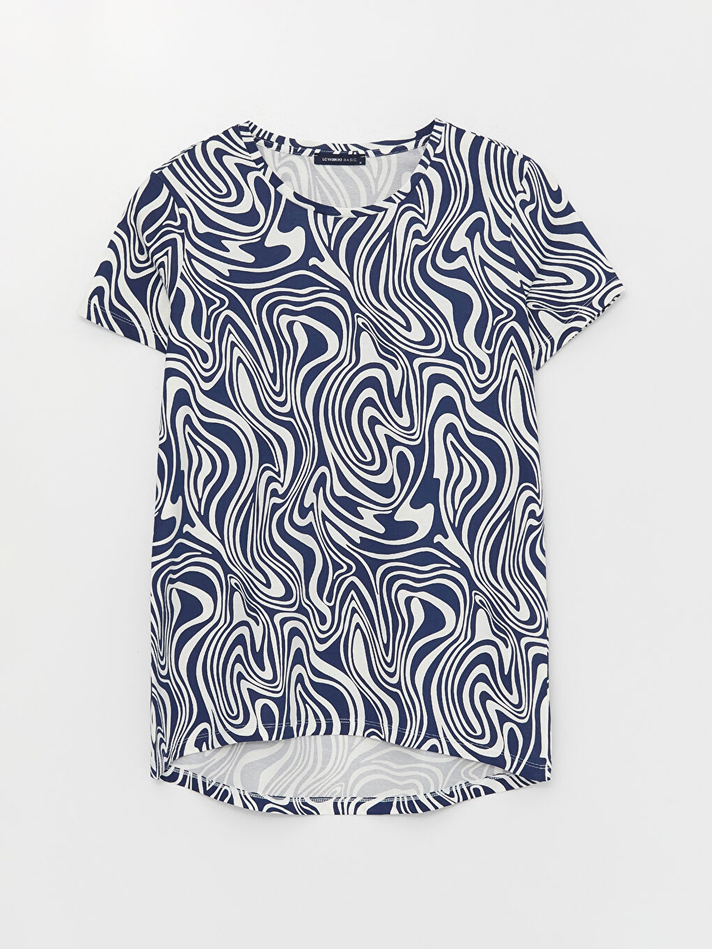 Crew Neck Patterned Short Sleeve Women's T-Shirt-5