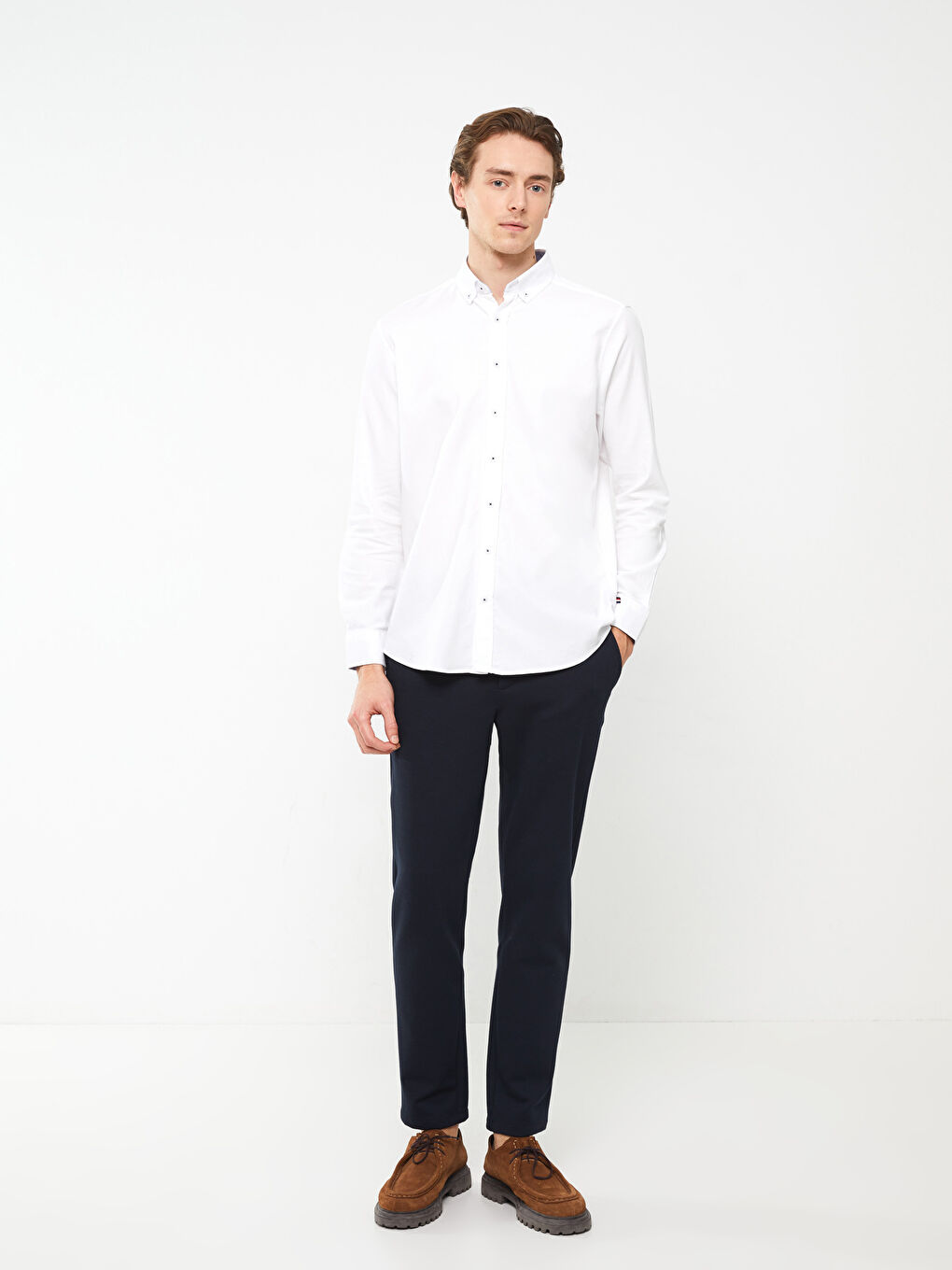 SOUTHBLUE Regular Fit Long Sleeve Dobby Fabric Men's Shirt -S34223Z8-Q6K