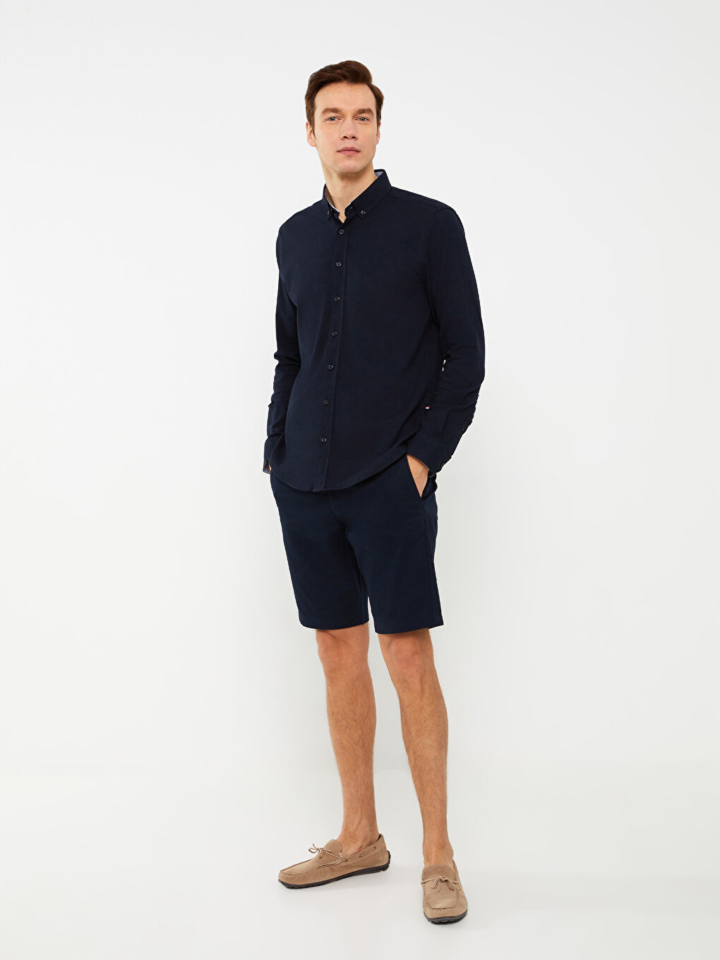 ерлерге арналған добби матасы ұзын жең стандартты пішім жейде-2