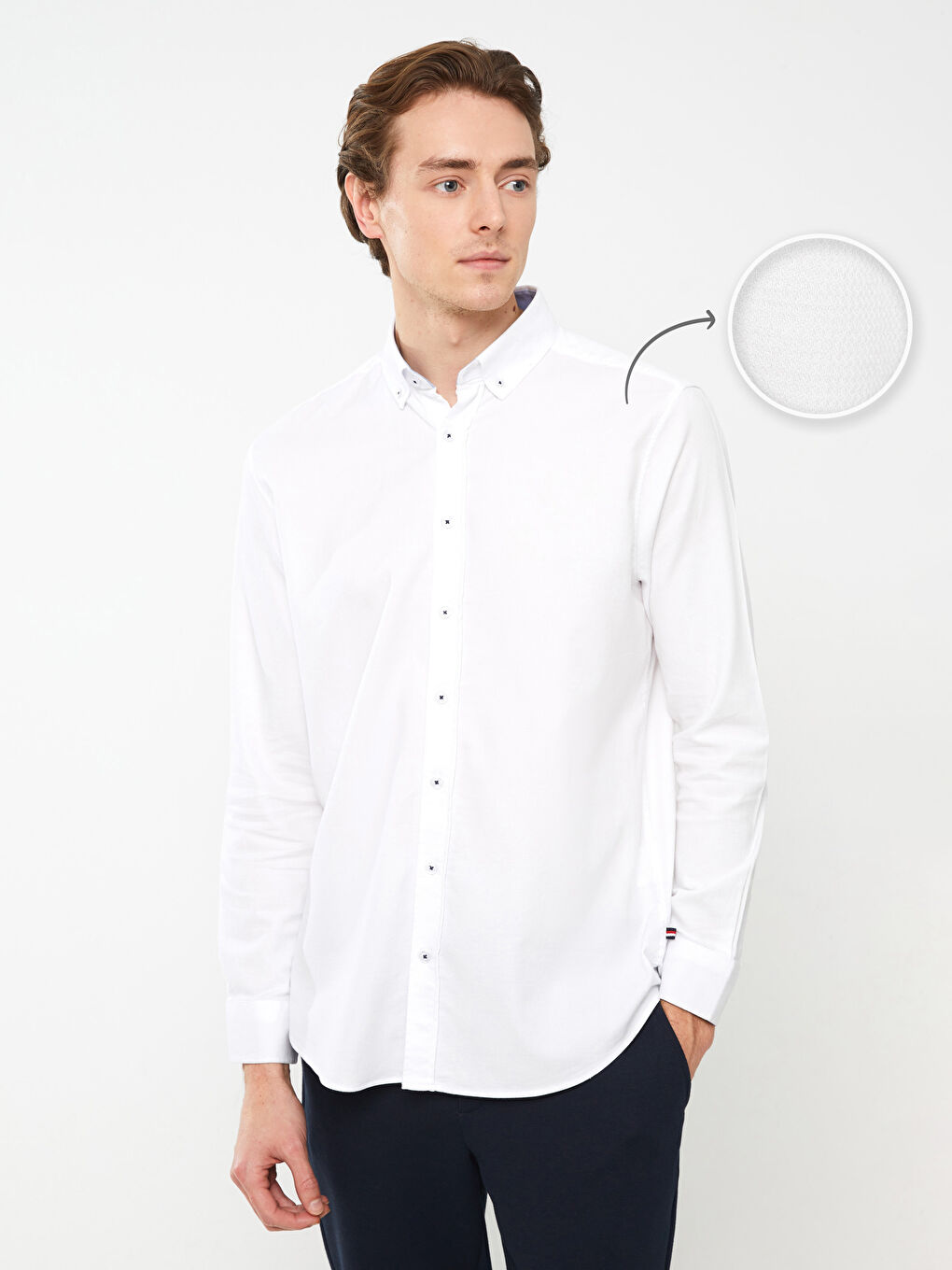 SOUTHBLUE Regular Fit Long Sleeve Dobby Fabric Men's Shirt -S34223Z8-Q6K