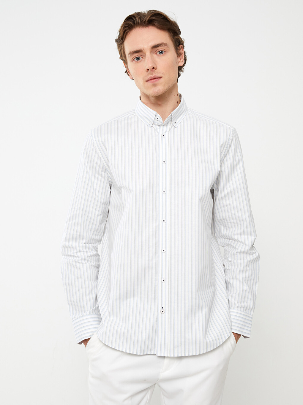 Regular Fit Long Sleeve Striped Men's Shirt