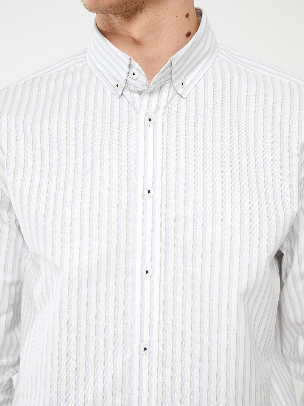 Regular Fit Long Sleeve Striped Men's Shirt-3