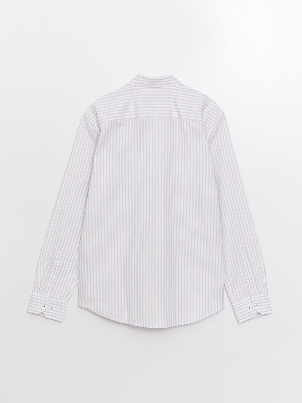 Рубашка с длинным рукавом в полоску стандартного кроя для мужчин-11