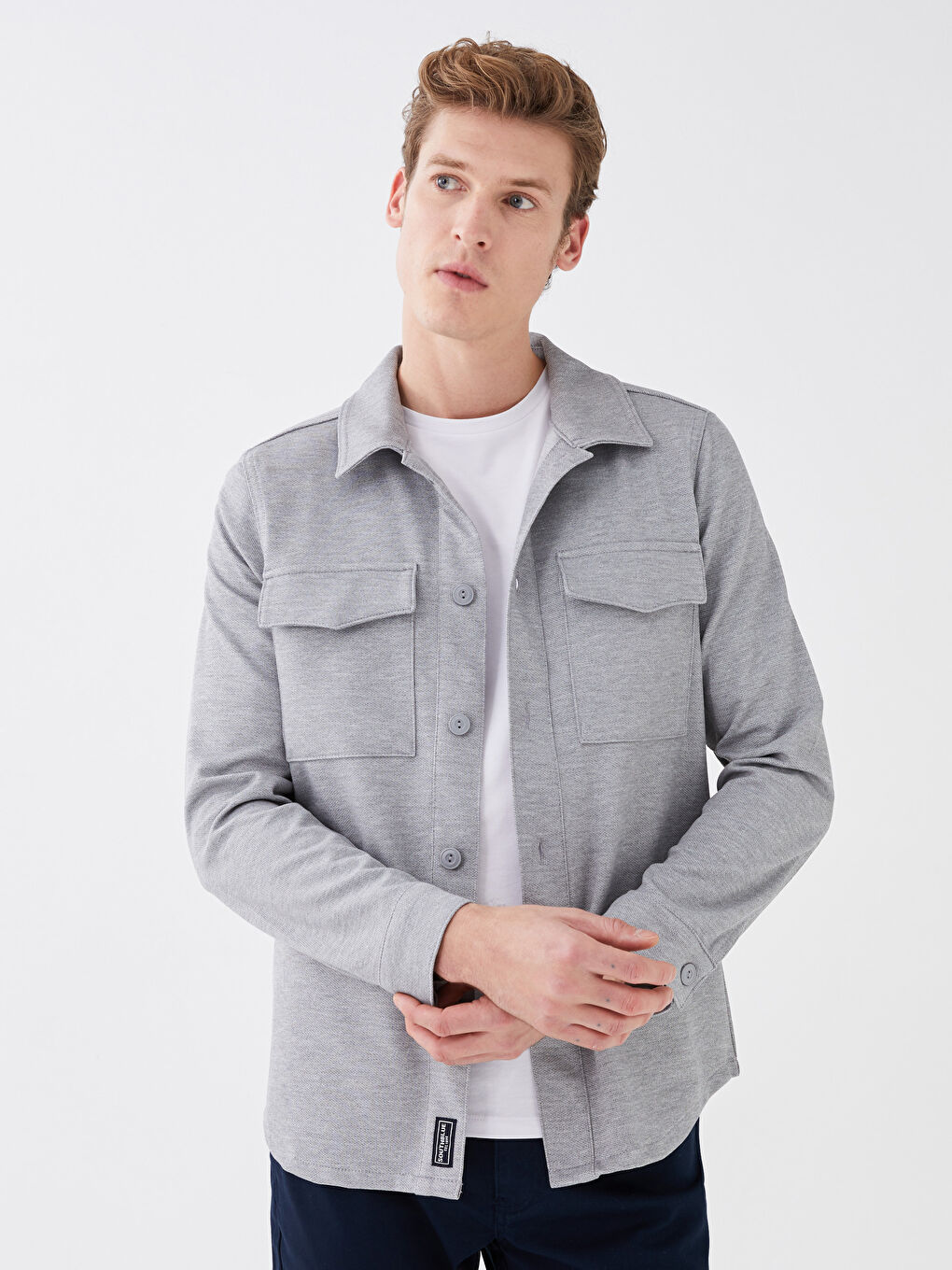 Veste Chemise à Manches Longues Coupe Décontractée pour Hommes-1