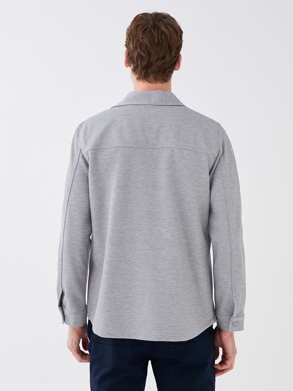 Veste Chemise à Manches Longues Coupe Décontractée pour Hommes-4