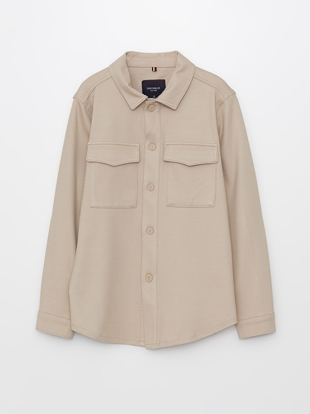 Relaxed Fit Long Sleeve Men's Shirt Jacket-5