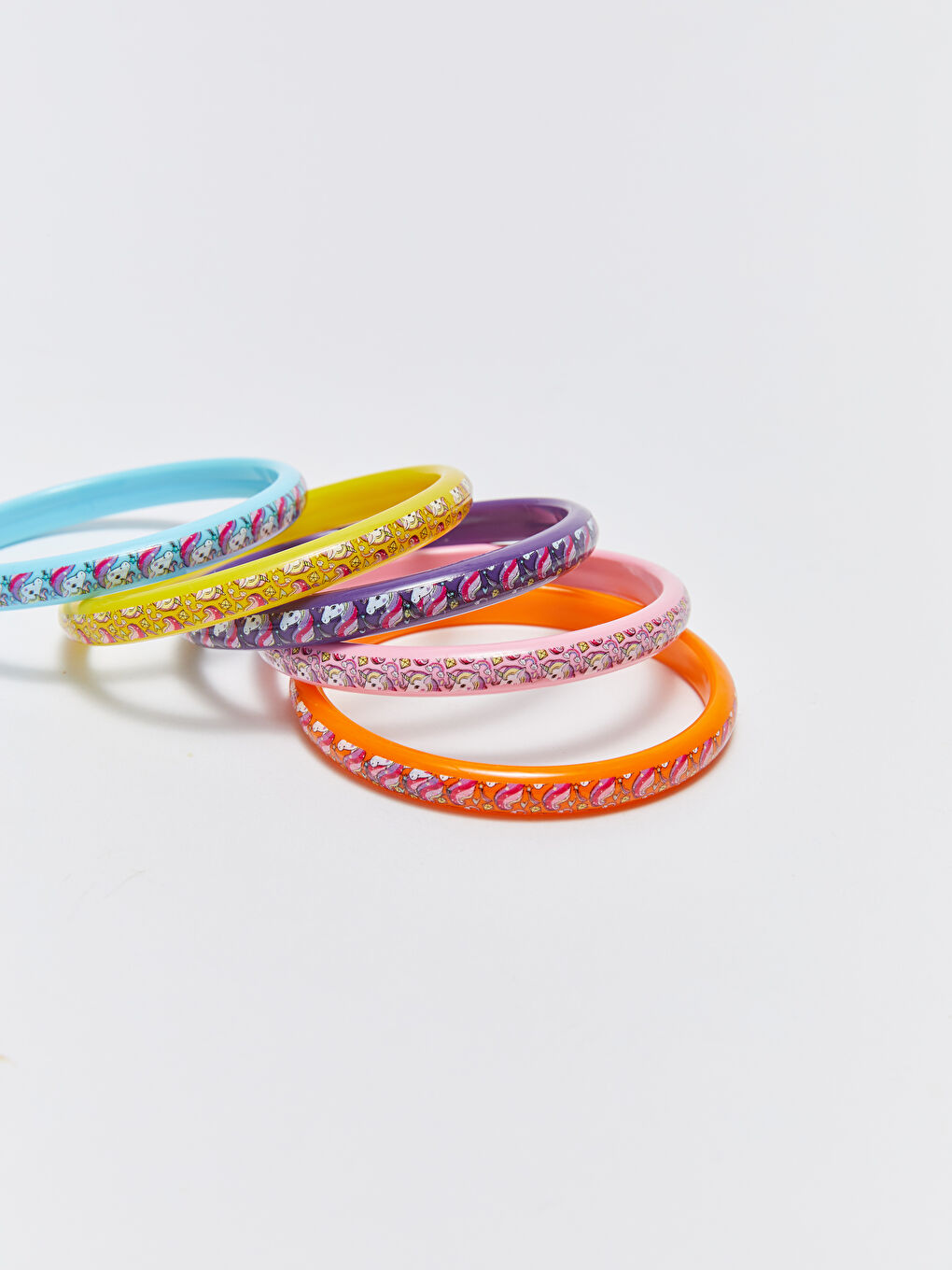 Karışık Kız Çocuk Baskılı Bilezik 5'li-1