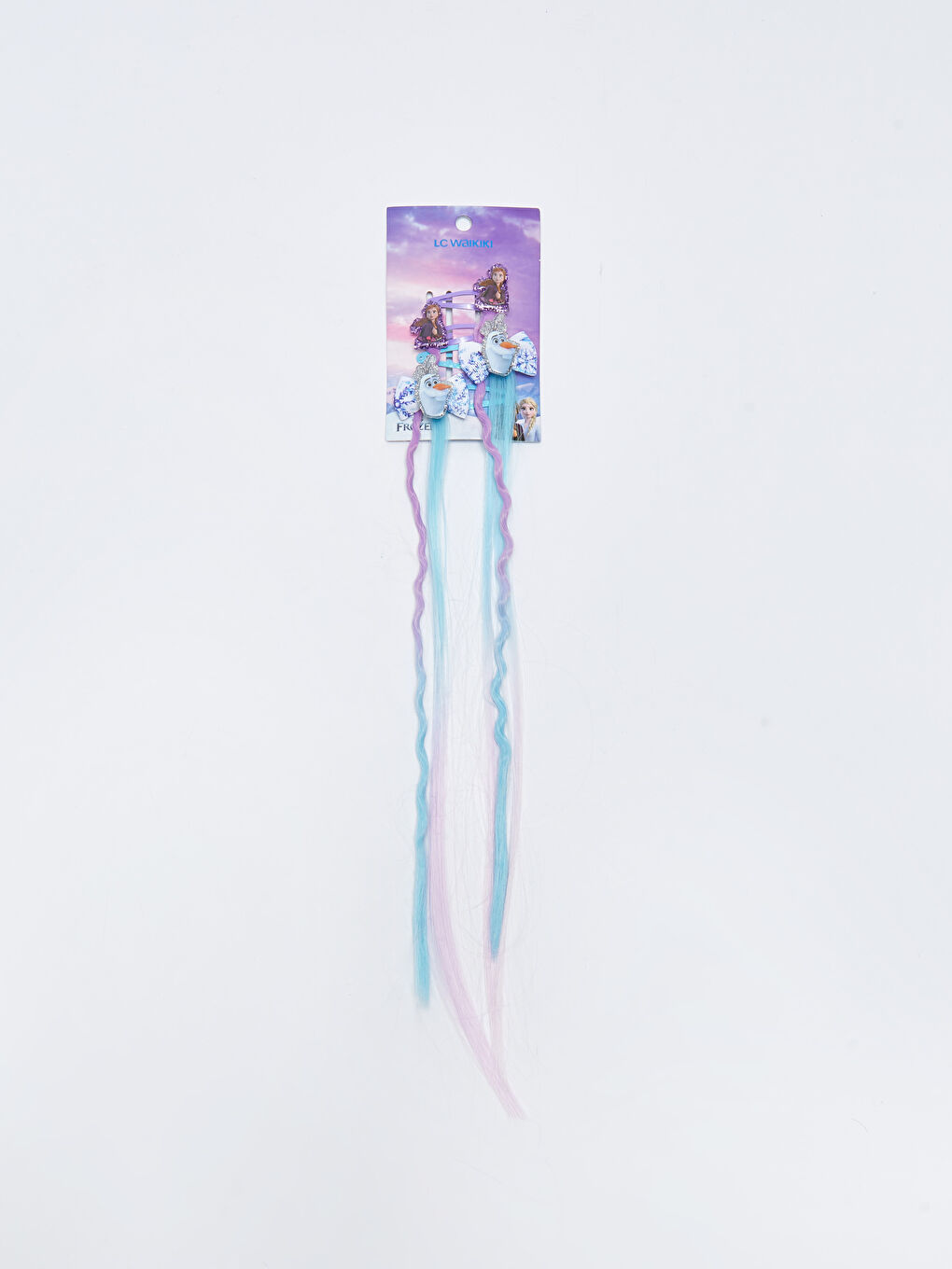 Karışık Takma Saç Detaylı Frozen Lisanslı Kız Çocuk Toka 4'lü