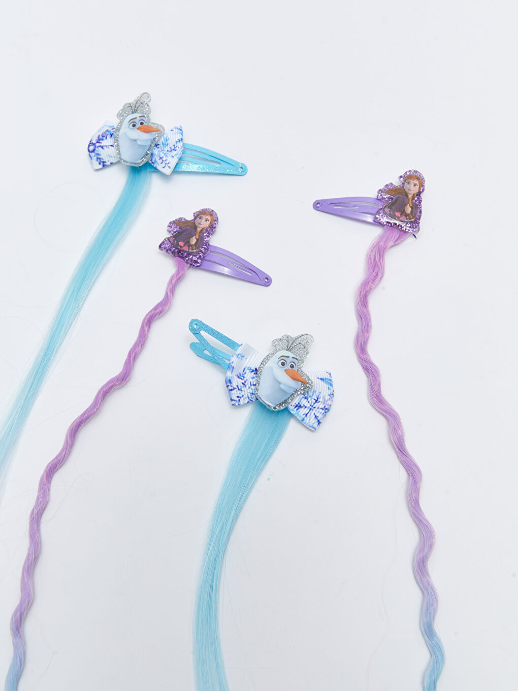 Karışık Takma Saç Detaylı Frozen Lisanslı Kız Çocuk Toka 4'lü-2