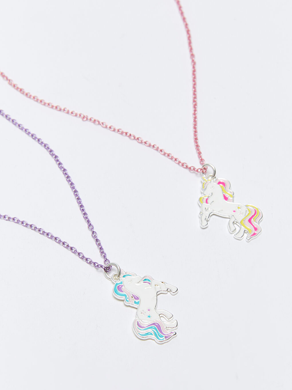 Karışık Desenli Kız Çocuk Best Friend Kolye 2'li-2