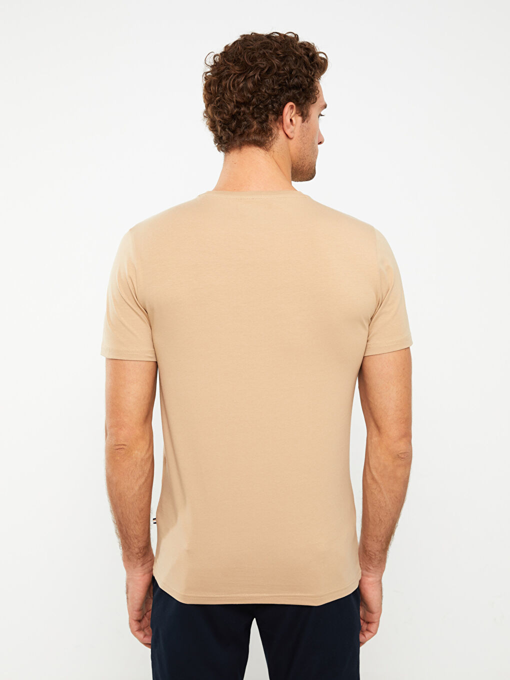 تيشيرت رجالي ياقة دائرية كم قصير مطبوع قطن ممشط-4