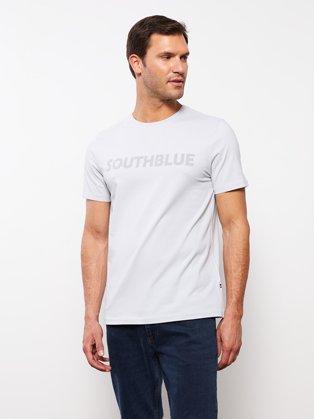 T-shirt Pour Hommes En Coton Peigné Imprimé À Manches Courtes Et Col Rond-1
