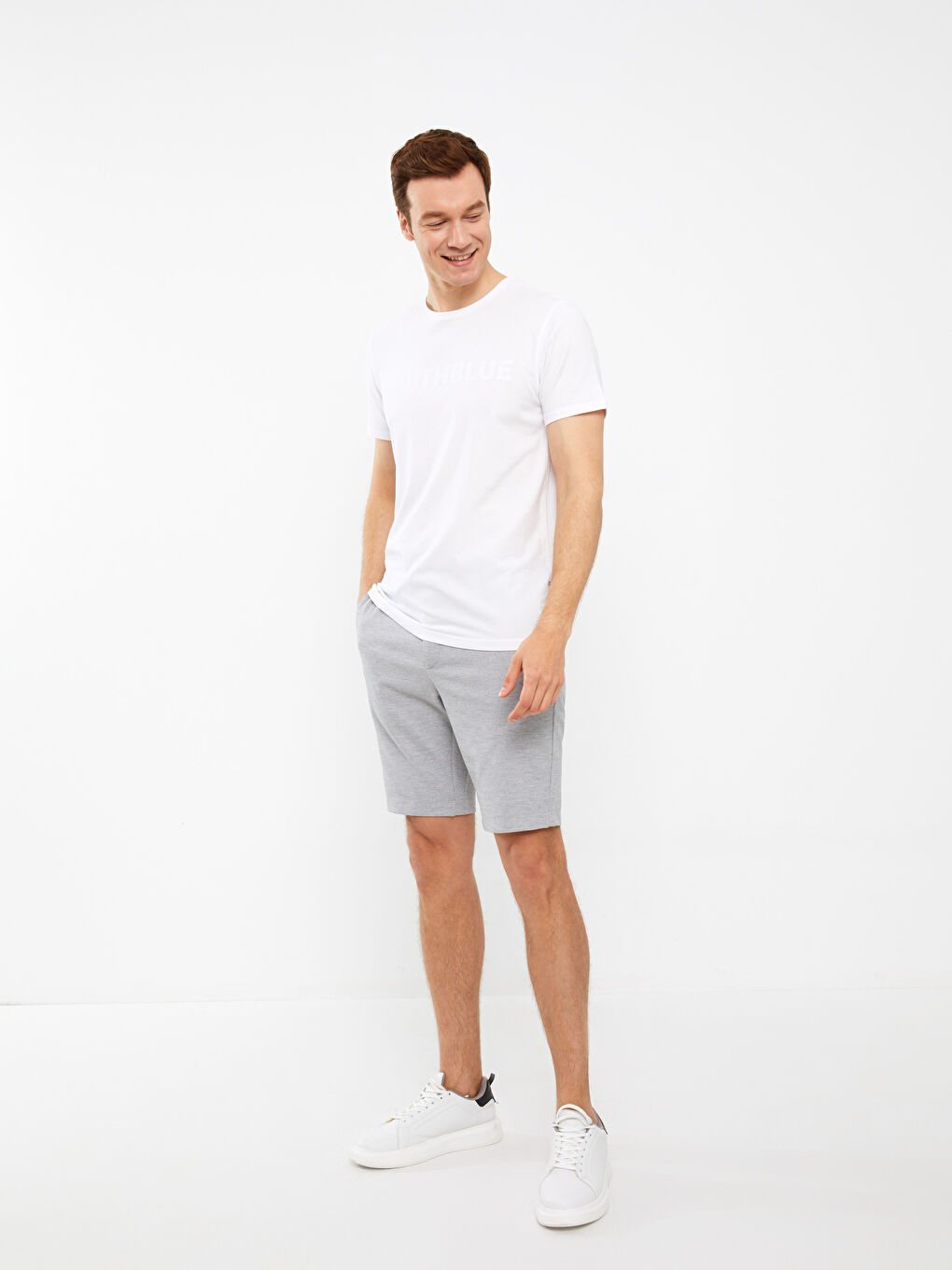 SOUTHBLUE Crew Neck Short Sleeve Printed Combed Cotton Men's T-shirt -S34314Z8-Q6K