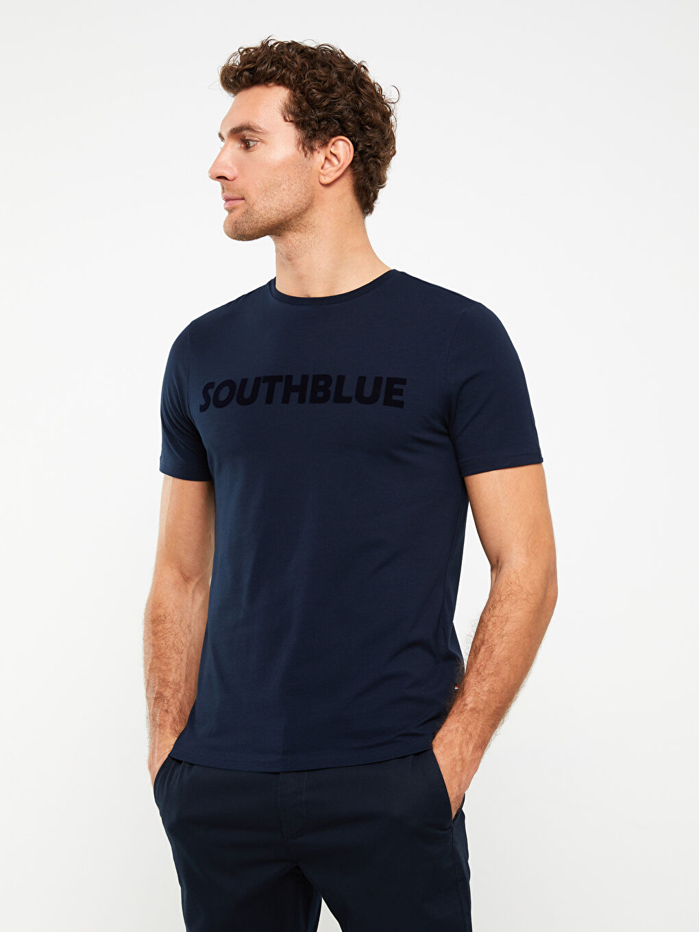 Crew Neck Short Sleeve Printed Combed Cotton Men's T-shirt