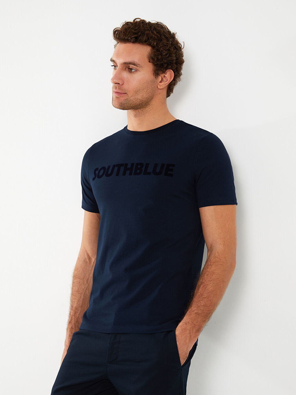 Crew Neck Short Sleeve Printed Combed Cotton Men's T-shirt-1