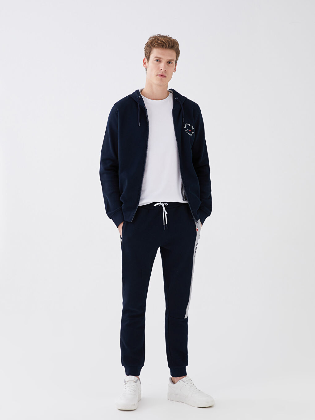 Lacivert Standart Kalıp Erkek Jogger Eşofman Altı-3