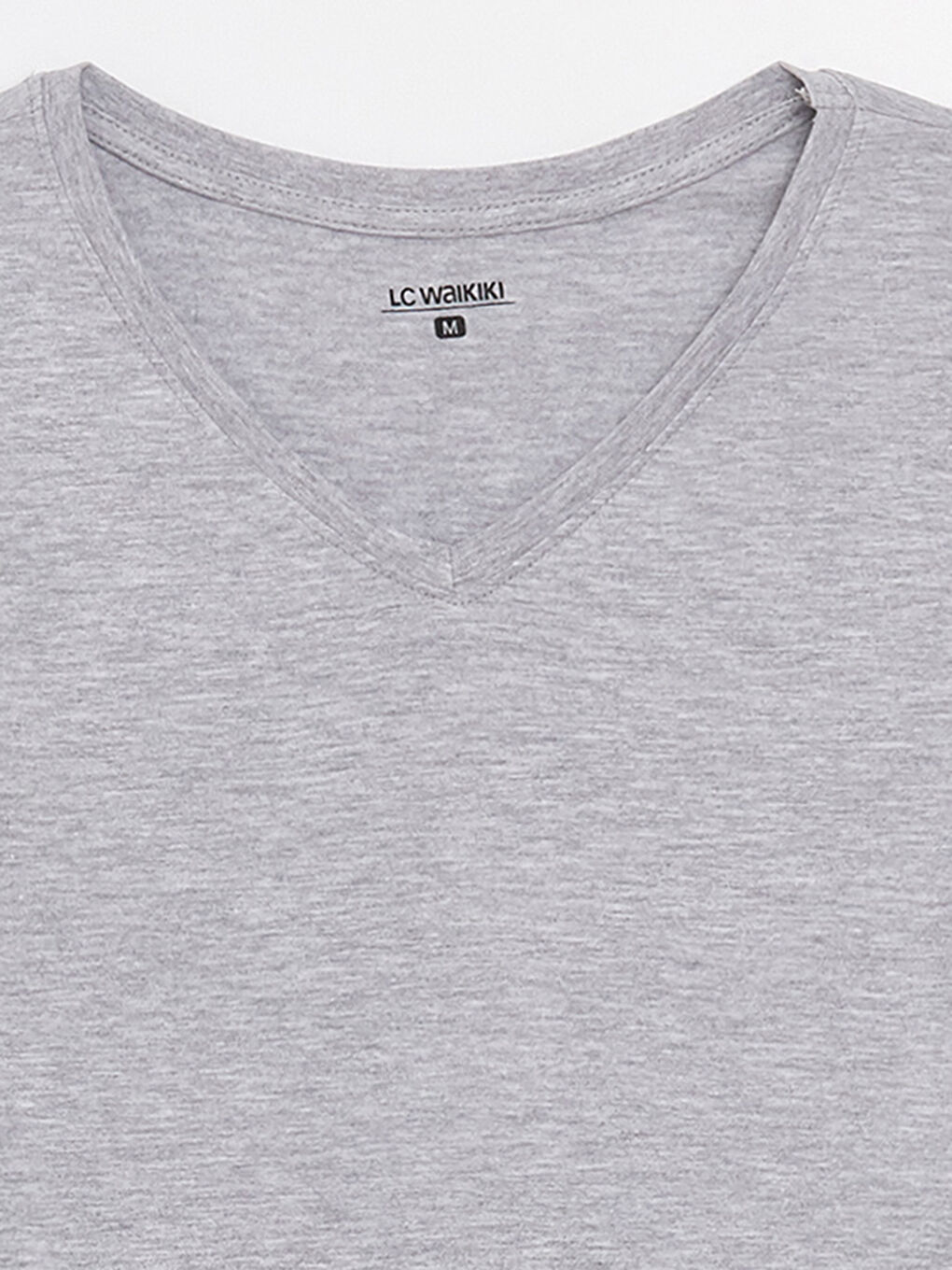 Gri V Yaka Kısa Kollu Pamuklu Erkek Atlet-7