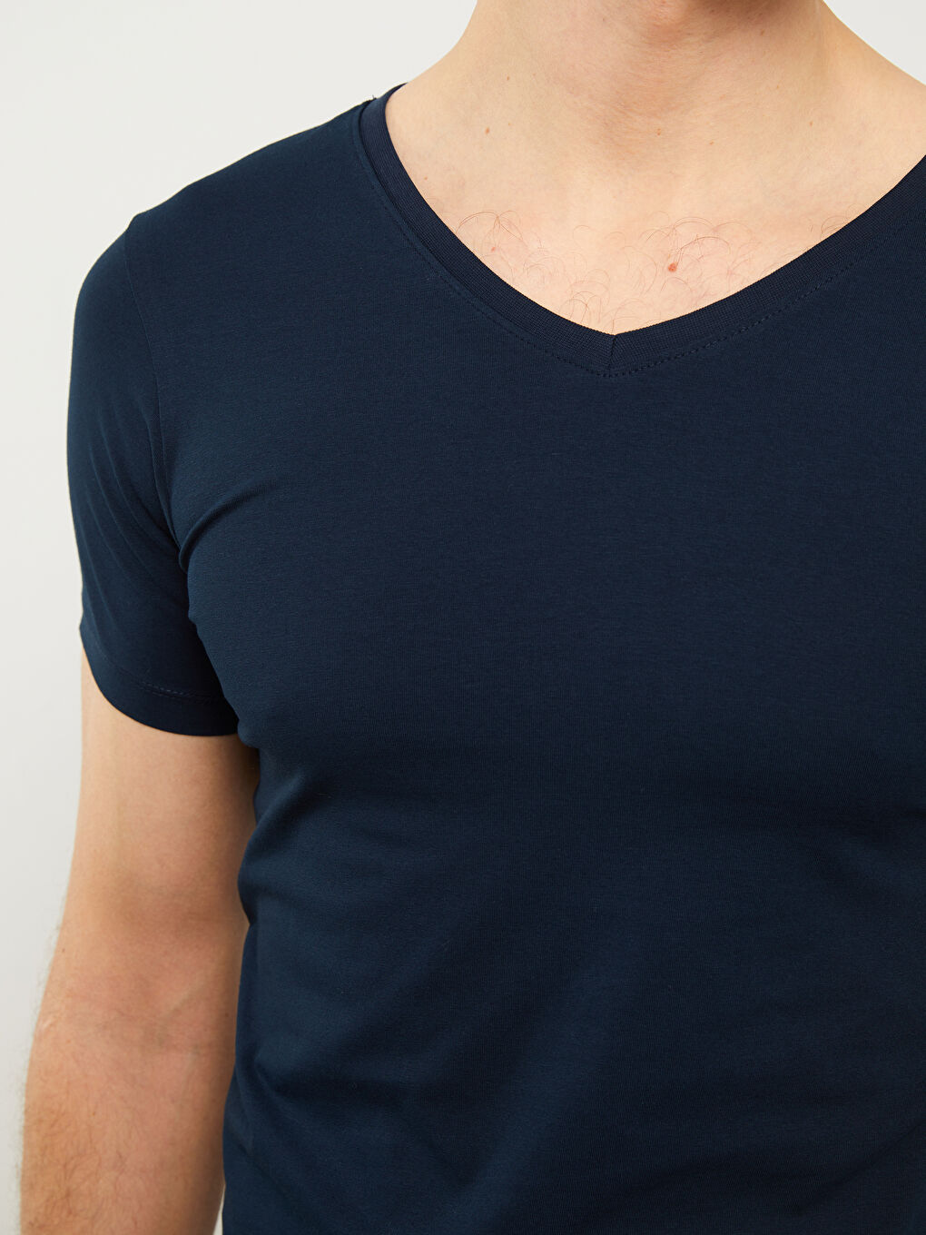 V-Neck Short Sleeve Cotton Men's Undershirt-3