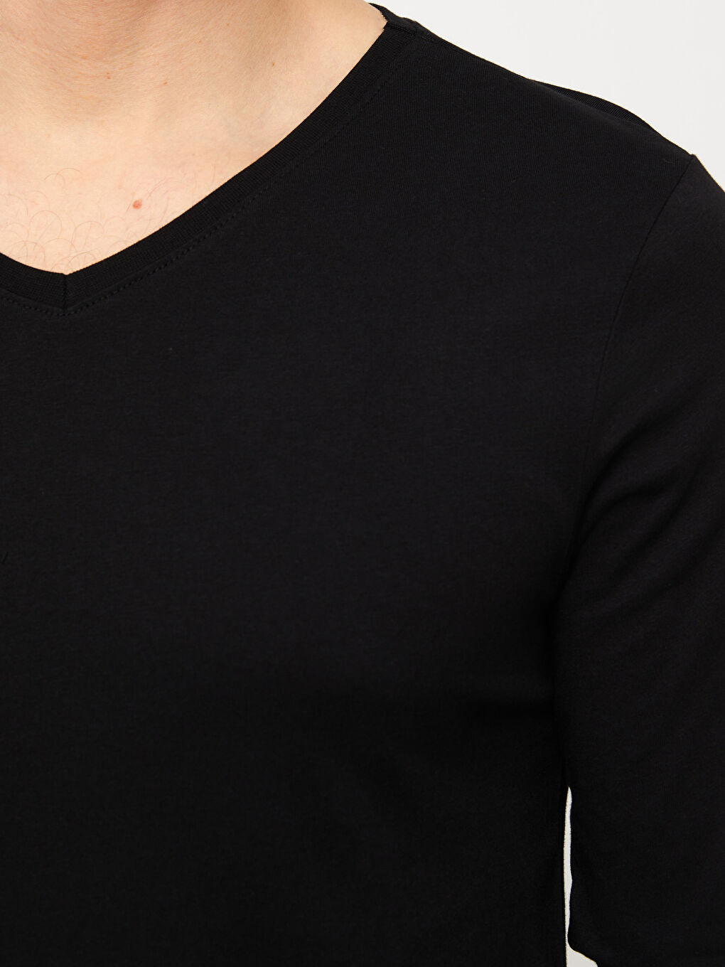 Maiou cu Mânecă Lungă și Decolteu în V pentru Bărbați-2