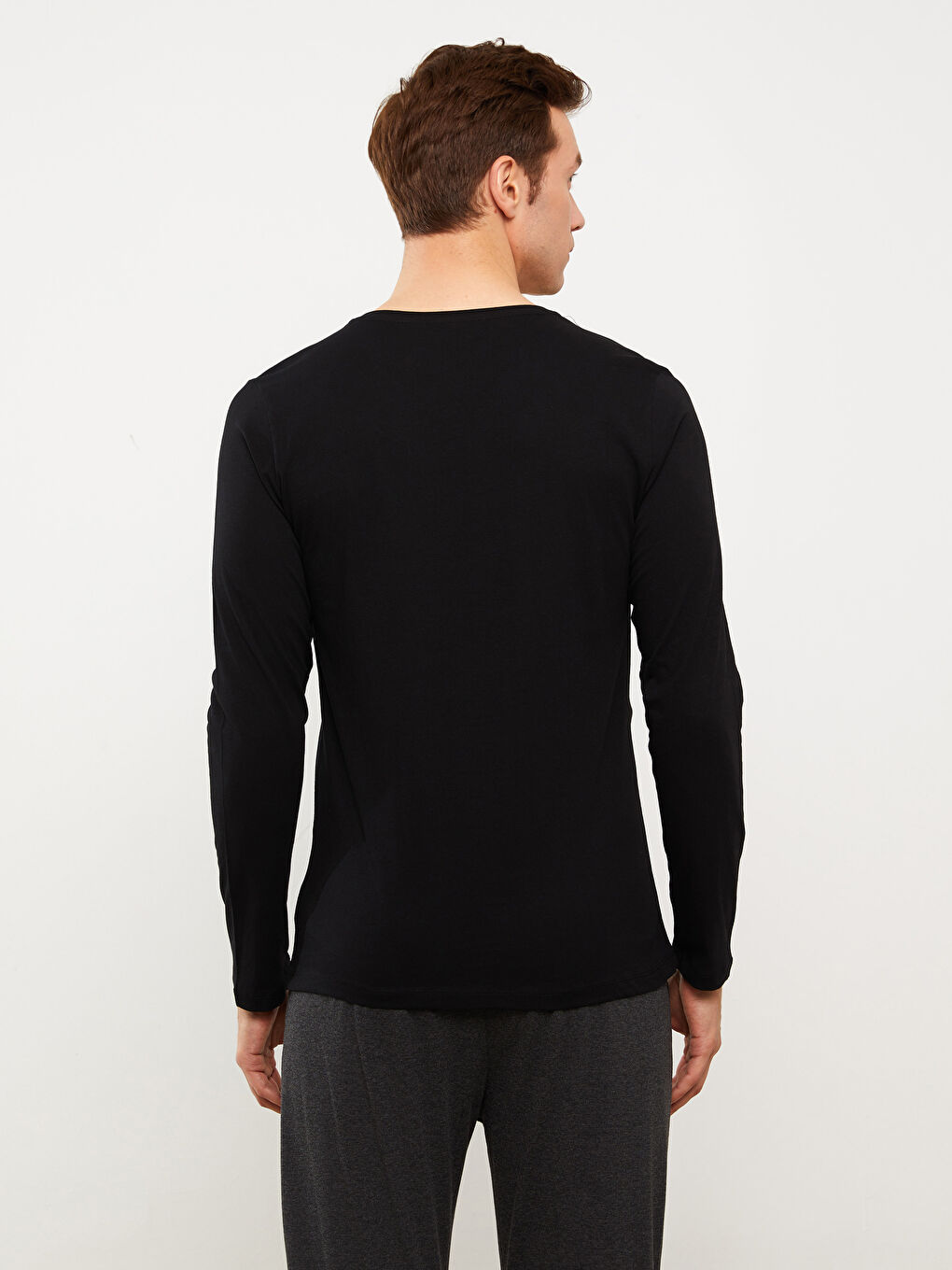 Maiou cu Mânecă Lungă și Decolteu în V pentru Bărbați-4