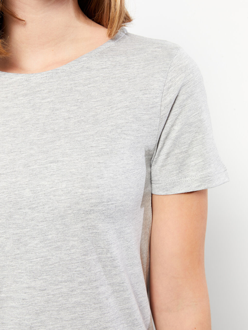 Rochie Simplă cu Mânecă Scurtă și Guler Rotund pentru Femei-3