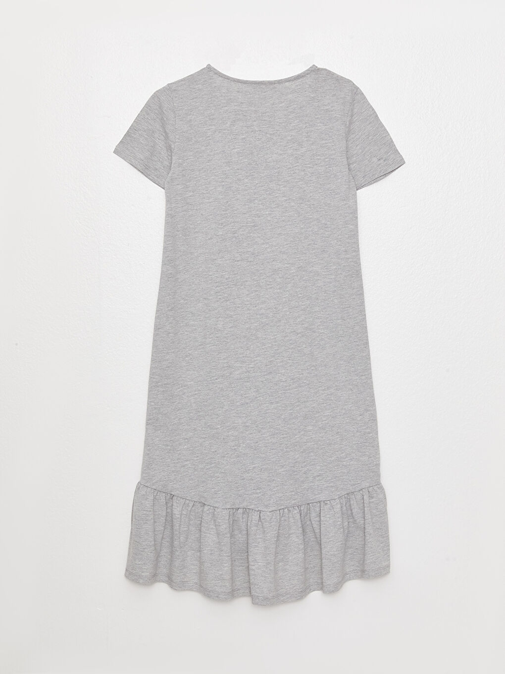 Rochie Simplă cu Mânecă Scurtă și Guler Rotund pentru Femei-6