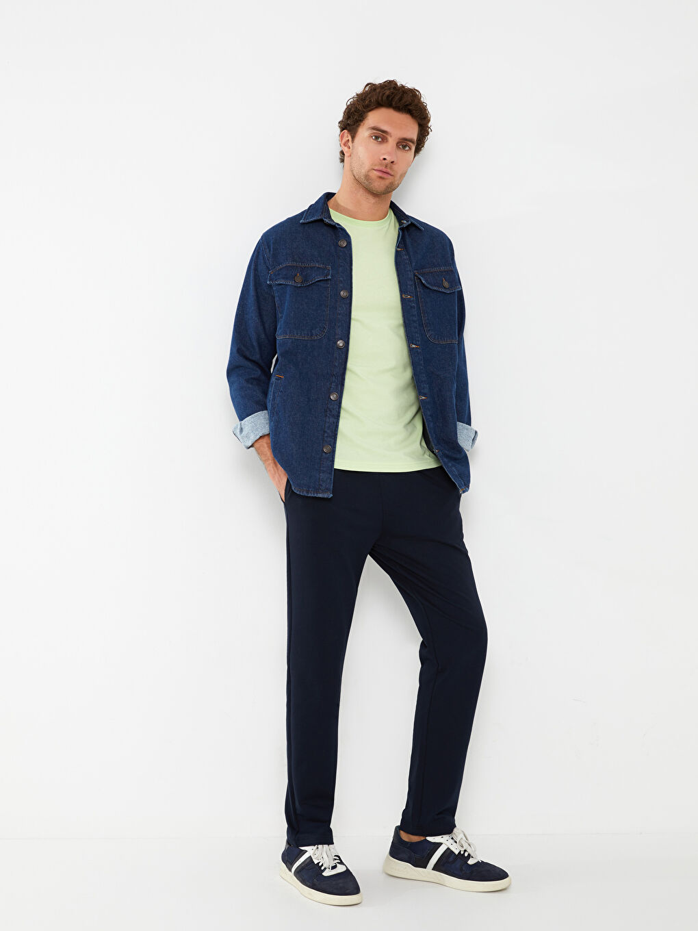 Lacivert Standart Kalıp Erkek Eşofman Altı-1