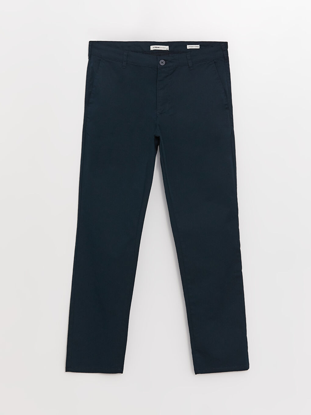 Lacivert Standart Kalıp Gabardin Erkek Chino Pantolon-5