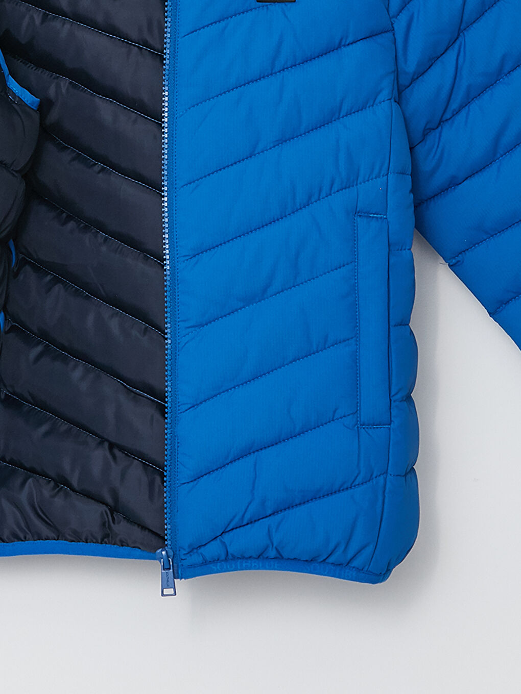 Mavi Kapüşonlu Basic Erkek Çocuk Şişme Mont-4