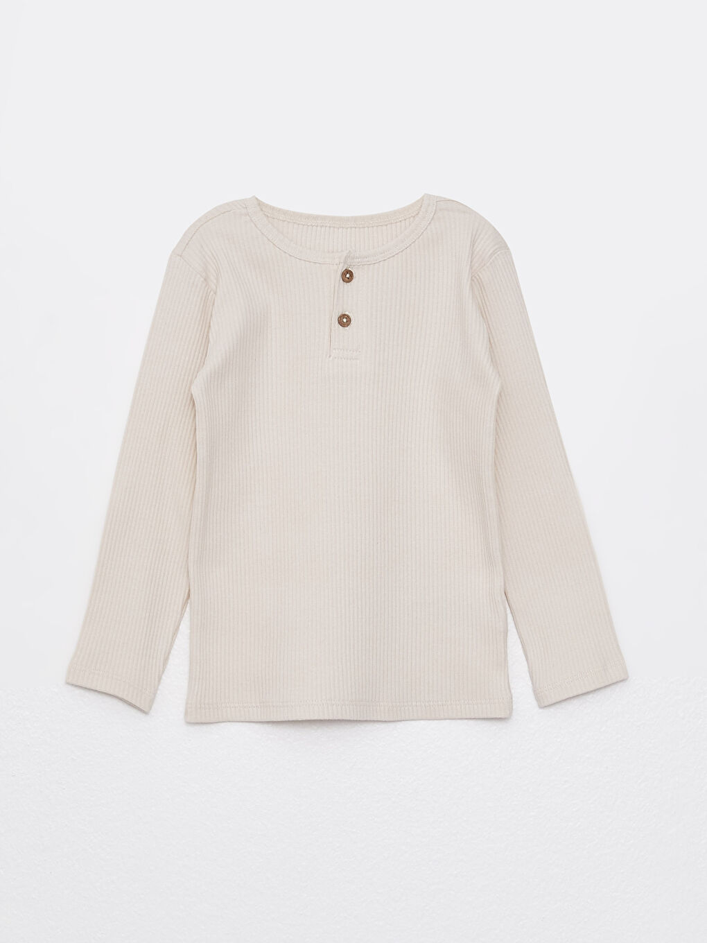 طقم بيجامة للأولاد الرضع بياقة دائرية وكم طويل-1