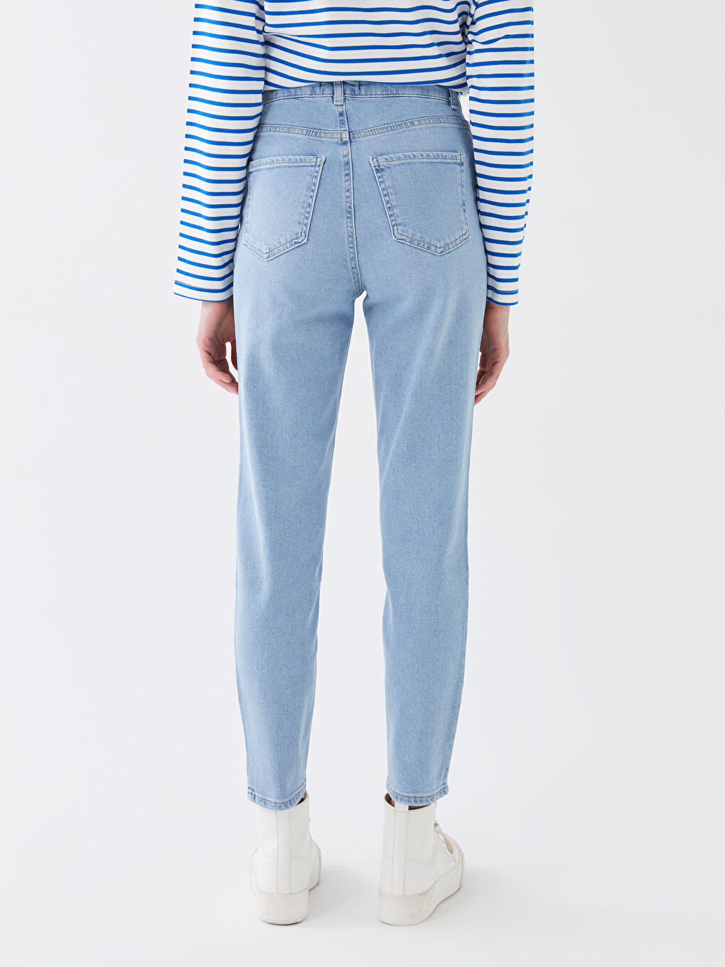 İndigo Kadın Yüksek Bel Slim Fit Jean Pantolon-3