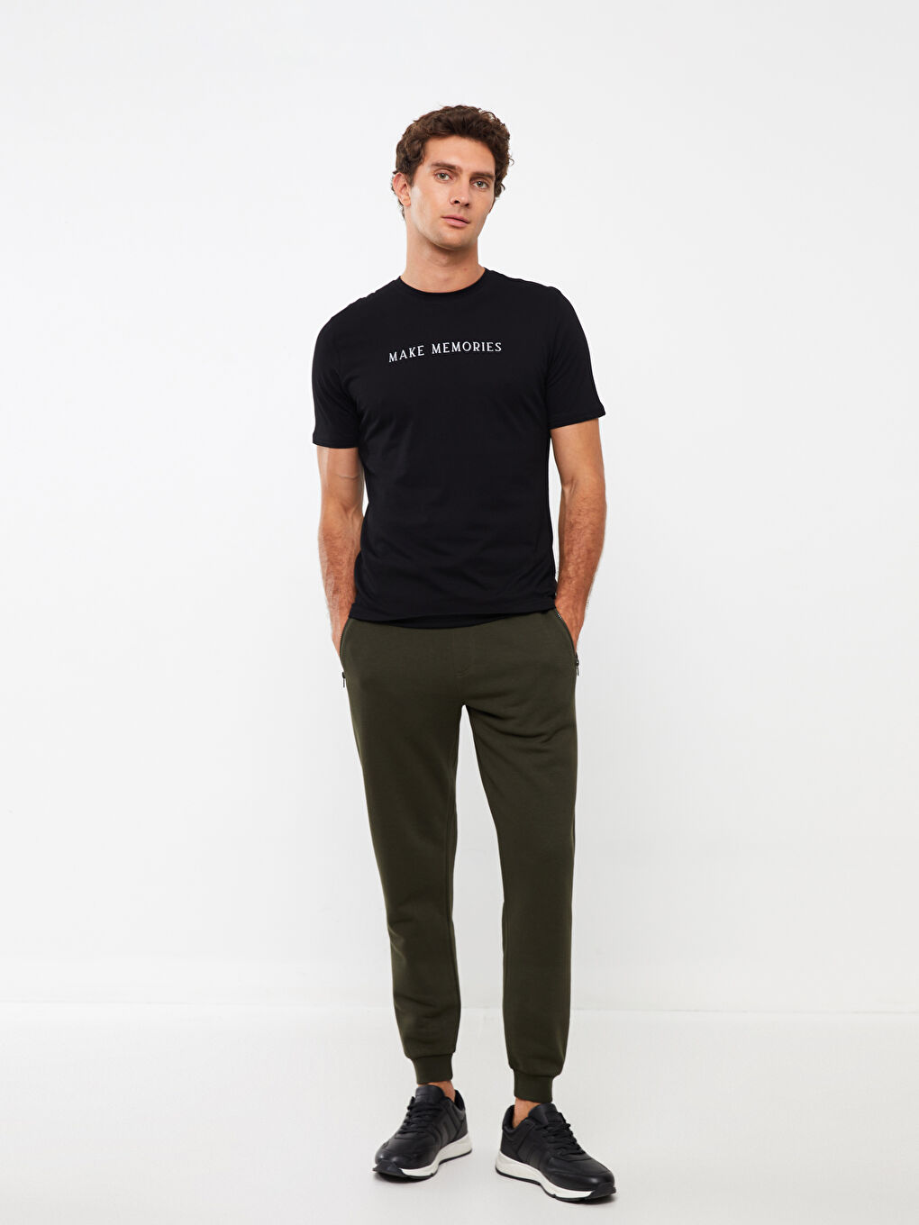 Tricou pentru Bărbați cu Guler Rotund, Mânecă Scurtă, Imprimat, din Bumbac Pieptănat-1