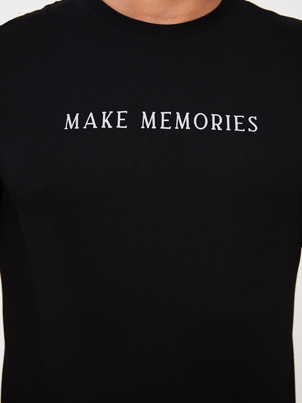 Tricou pentru Bărbați cu Guler Rotund, Mânecă Scurtă, Imprimat, din Bumbac Pieptănat-3