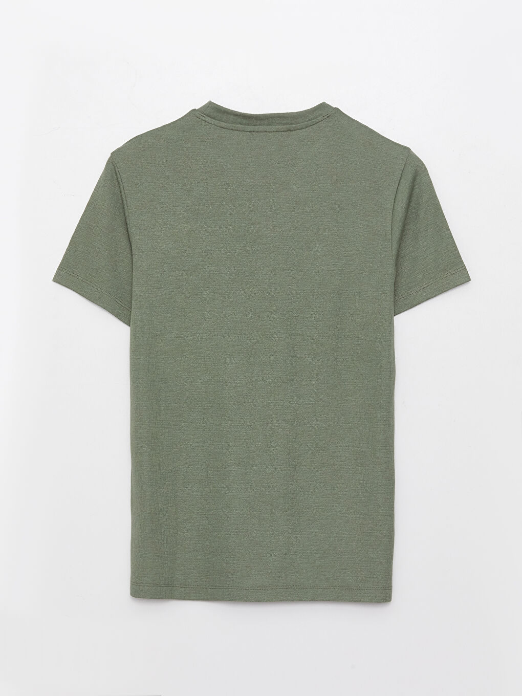 მრგვალი საყელო მოკლე სახელო ნაბეჭდი დავარცხნილი ლინენის ნაზავი მამაკაცის მაისური-6