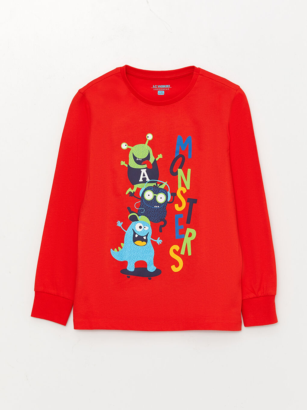 Mavi Bisiklet Yaka Baskılı Uzun Kollu Erkek Çocuk Pijama Takımı-4