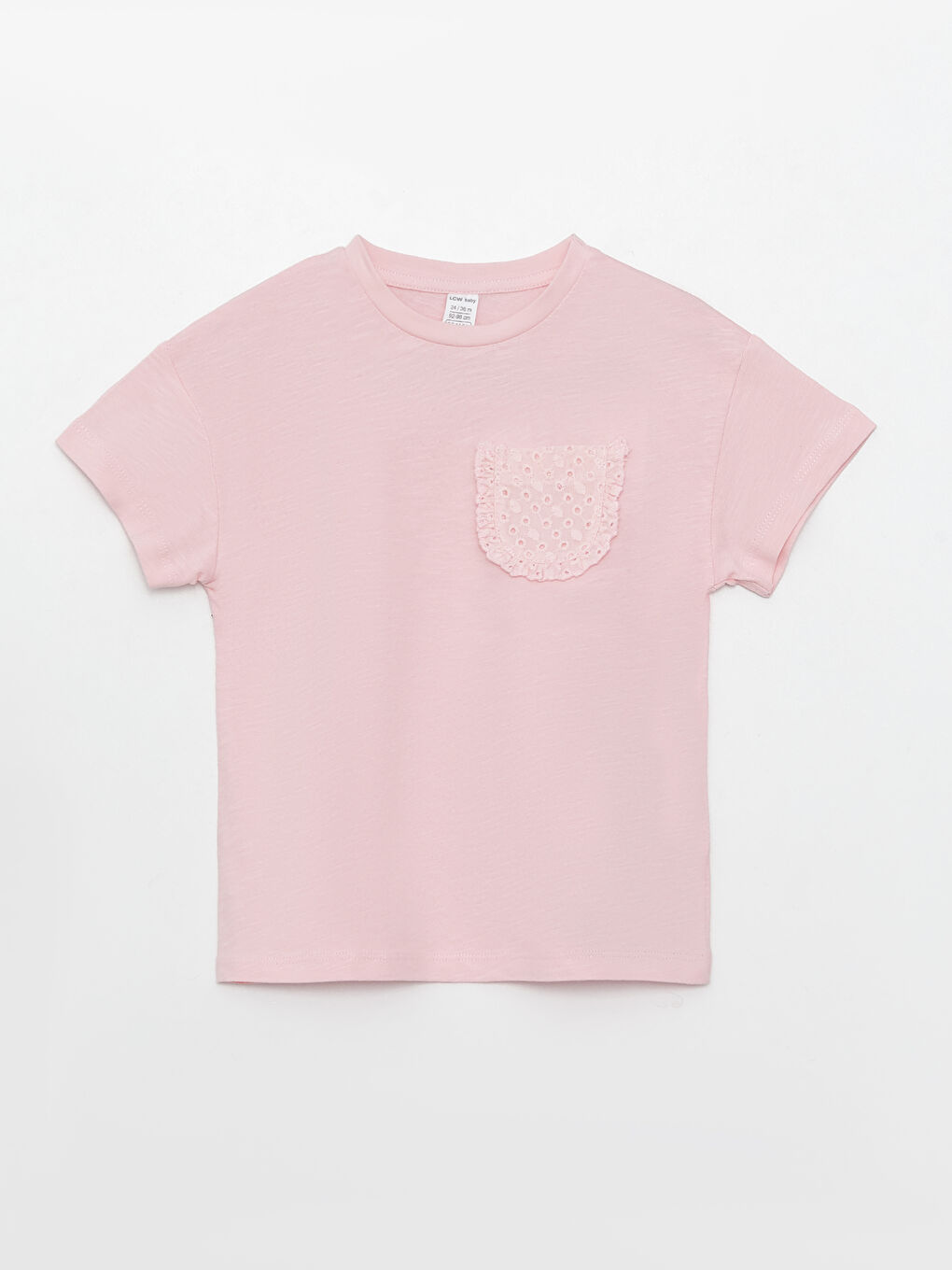 Футболка для малышек девочек с круглым вырезом, коротким рукавом и вышивкой