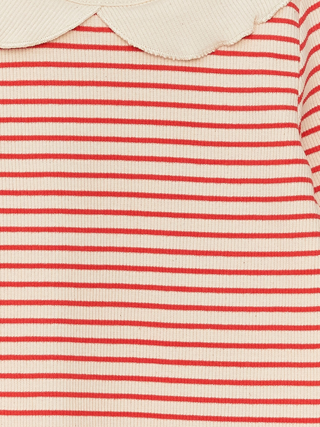 LCW baby Peter Pan Collar Long Sleeve Striped Baby Girls' T-Shirt -S34468Z1-LJE