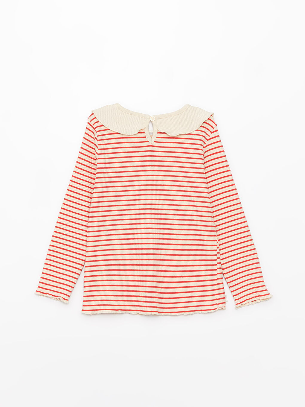 LCW baby Peter Pan Collar Long Sleeve Striped Baby Girls' T-Shirt -S34468Z1-LJE