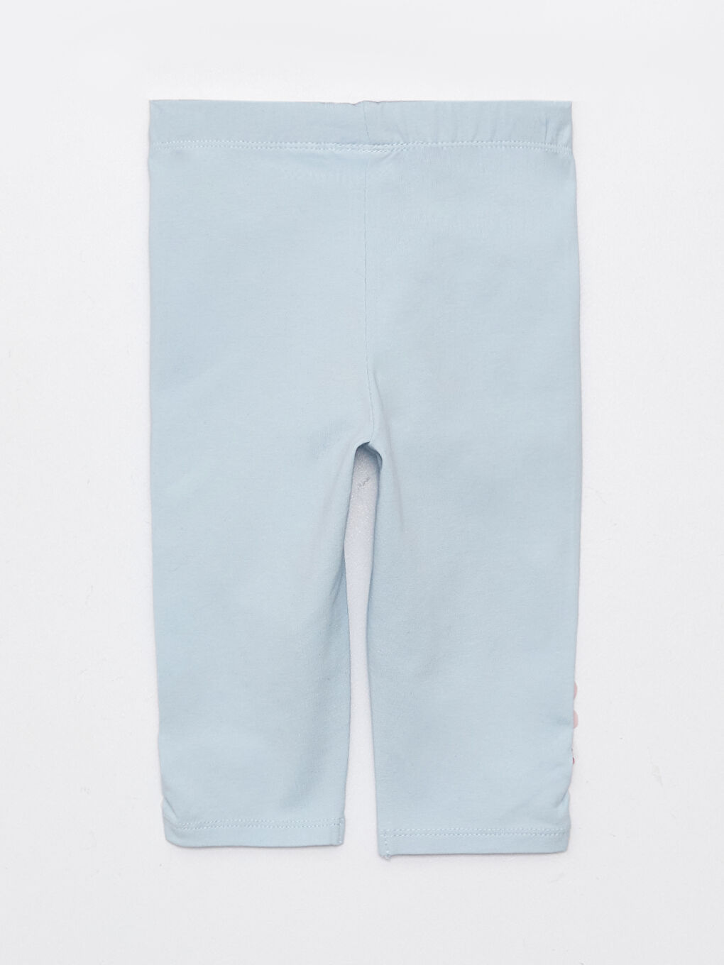 Mavi Beli Lastikli 3 Boyutlu Çiçek Detaylı Kız Bebek Tayt-1