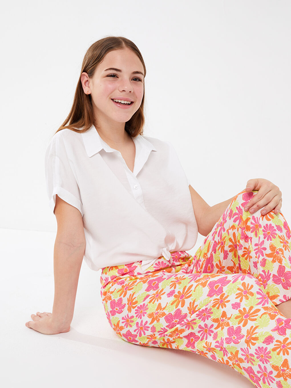 Chemise Basique à Manches Courtes pour Filles