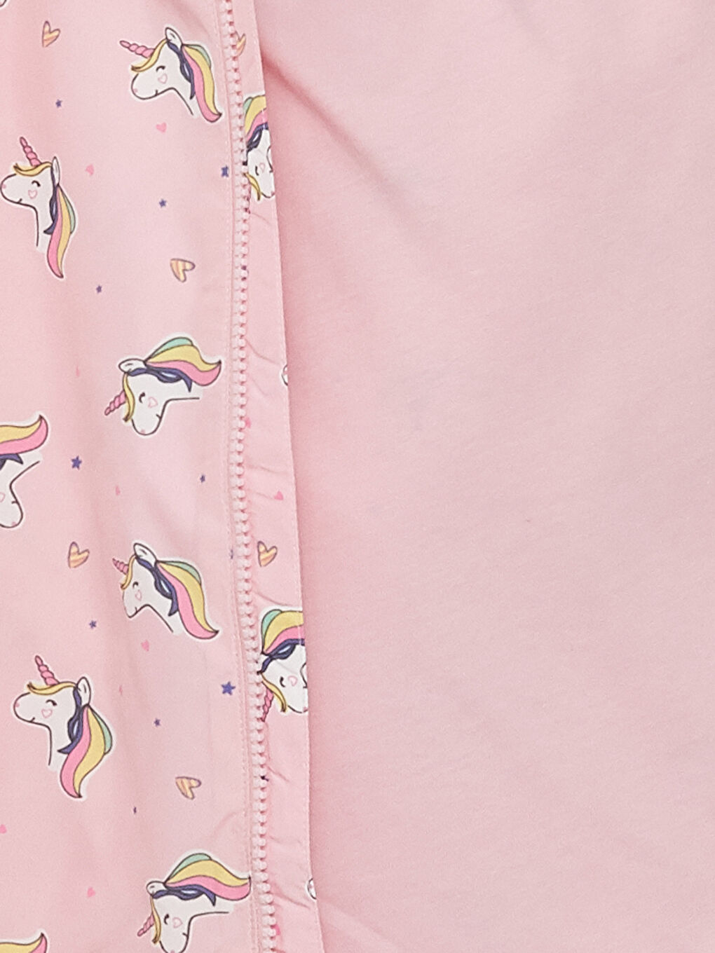 Pembe Kapüşonlu Uzun Kollu Baskılı Kız Bebek Mont-2