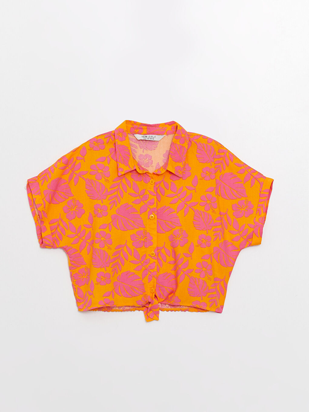 LCW Kids Poncho Patterned Short Sleeve Girl's Shirt -S34507Z4-LSR