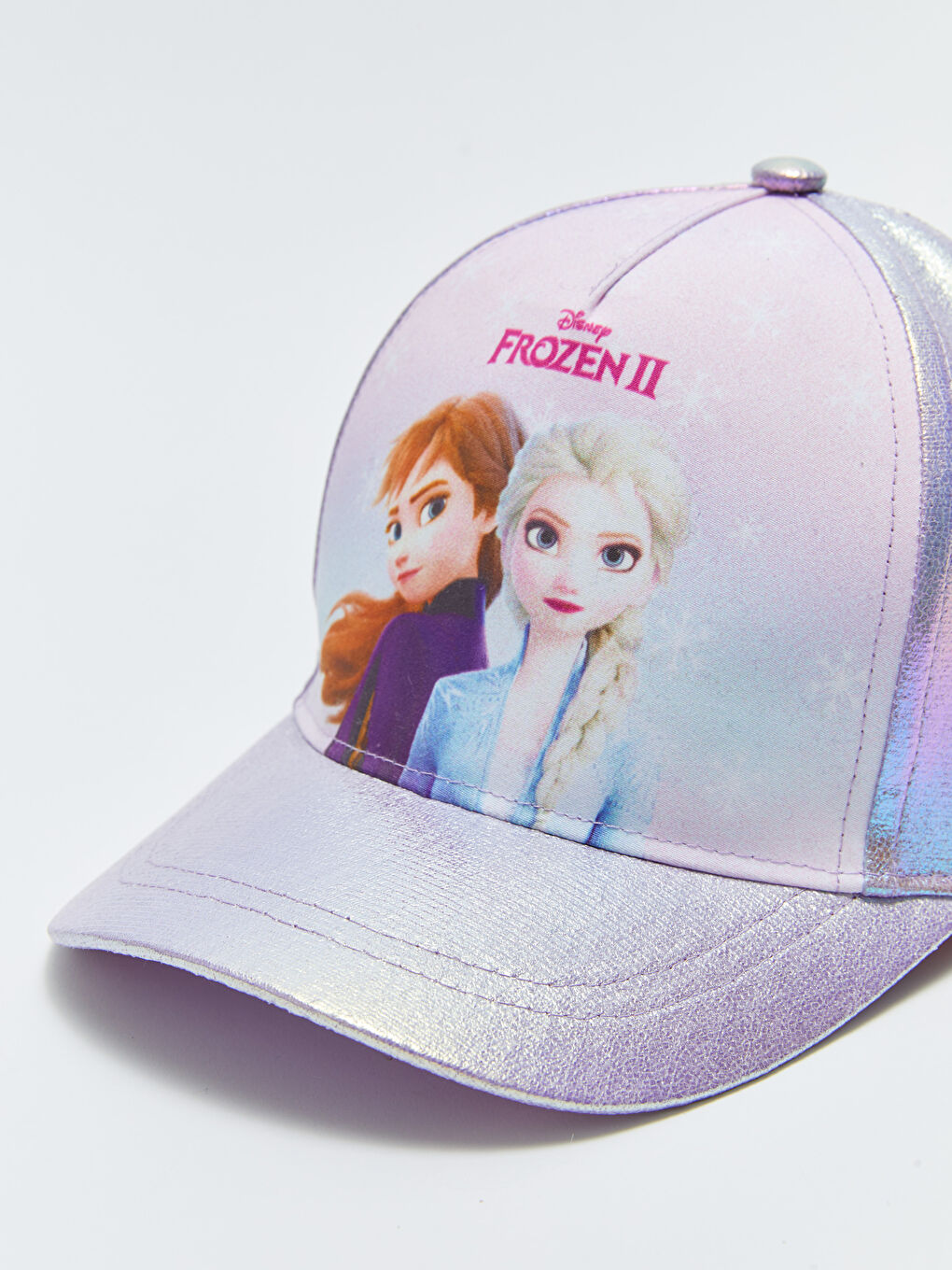 Gri Frozen Baskılı Kız Çocuk Kep Şapka-1