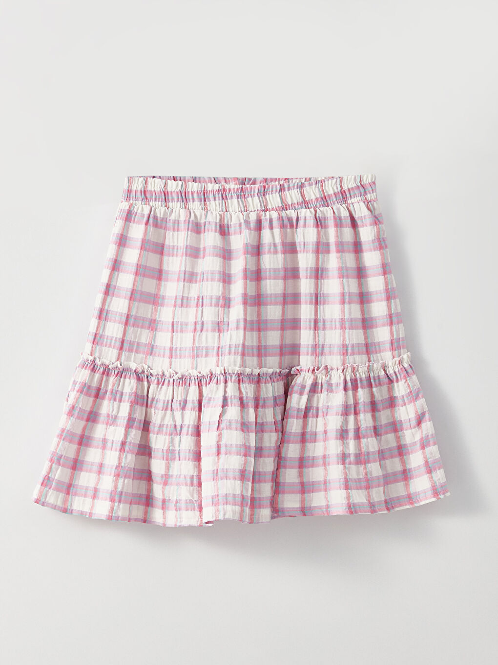 تيشيرت بياقة دائرية مطرز بكم قصير وجيبة للبنات-2