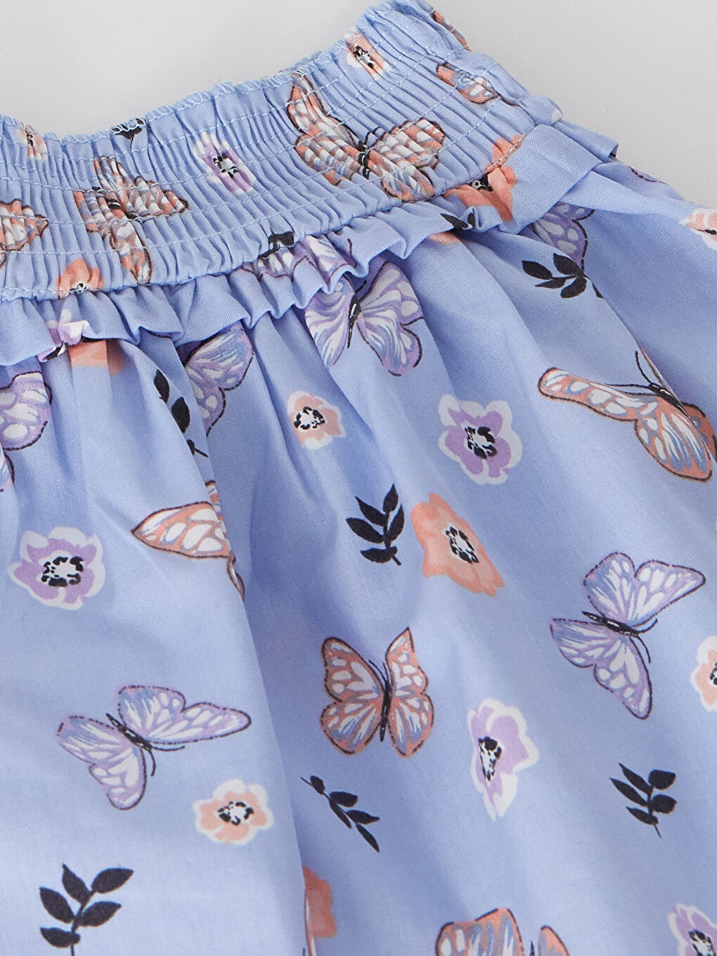 Футболка с круглым вырезом, с принтом, с коротким рукавом и юбка для девочки-4