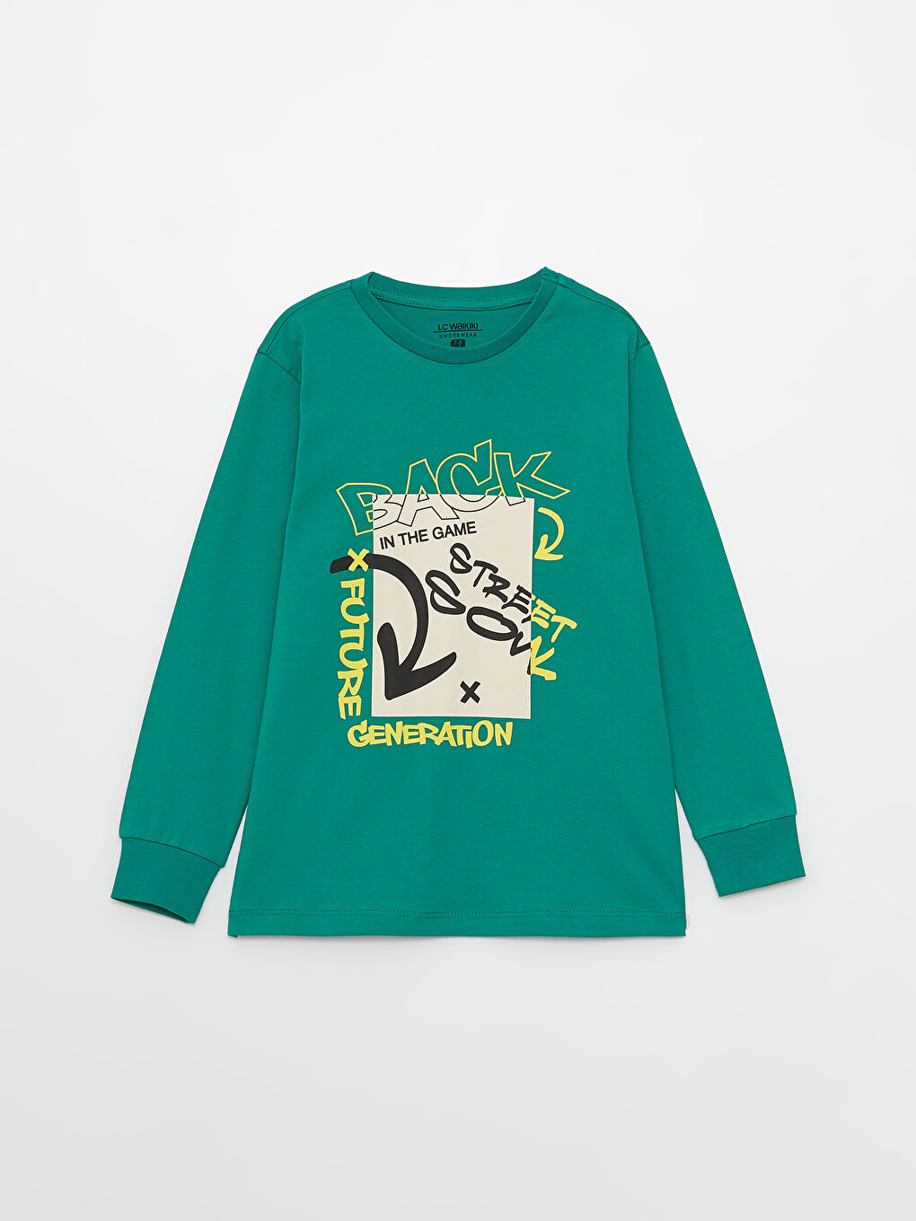 LCW Kids Relaxed Fit Crew Neck Boys' Pyjama Set -S34572Z4-GV2