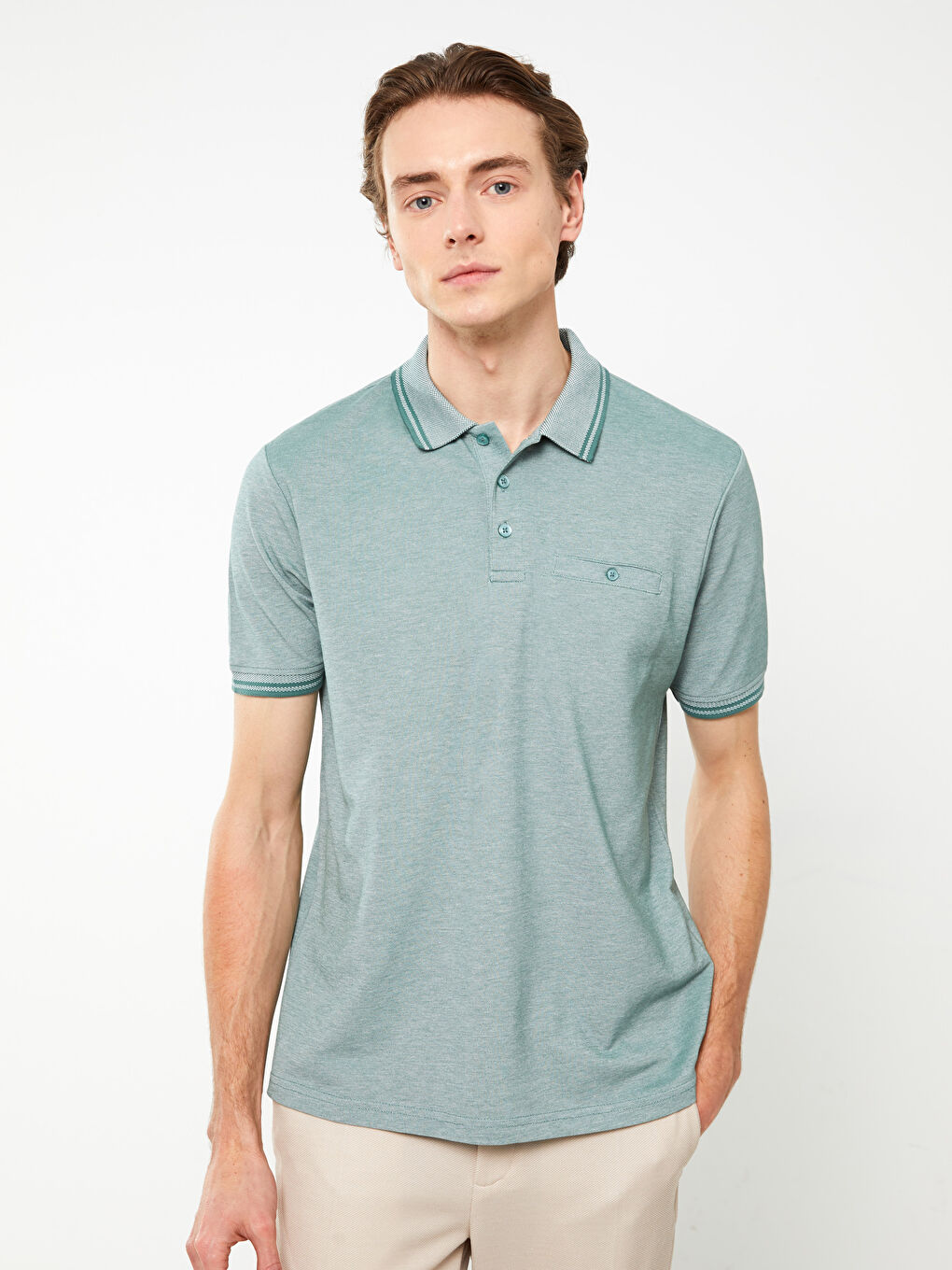 Polo Neck Short Sleeve Men's T-Shirt