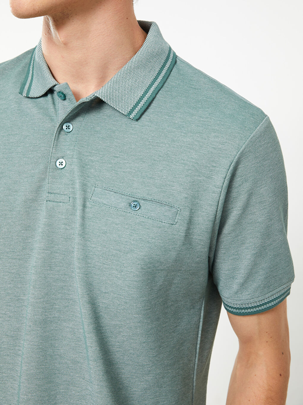 Polo Neck Short Sleeve Men's T-Shirt-3