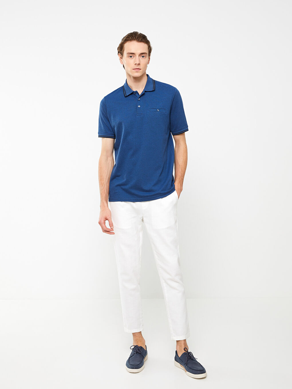 تيشيرت ياقة بولو كم قصير للرجال-2